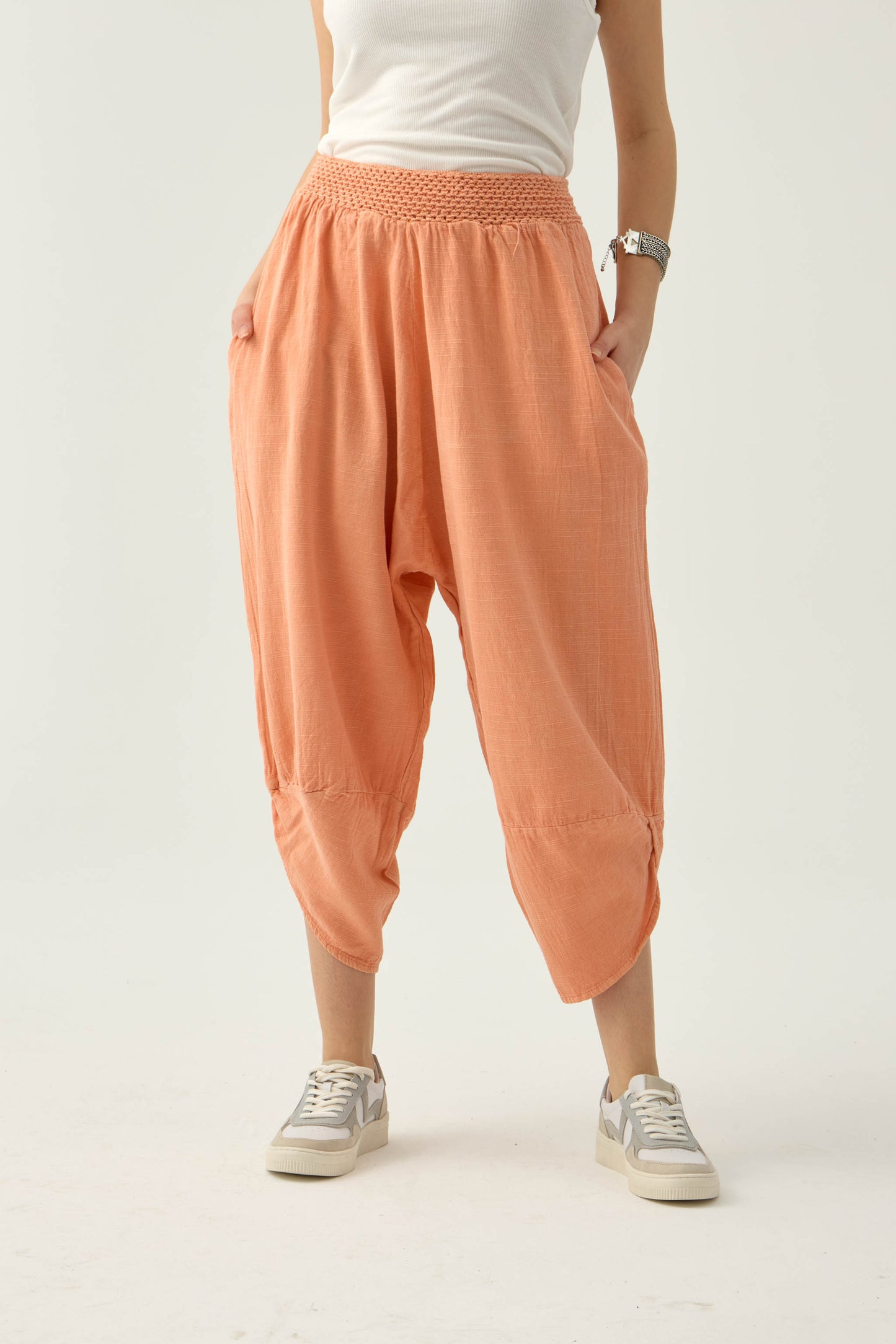 V Paça Raw Pantolon - Pembe