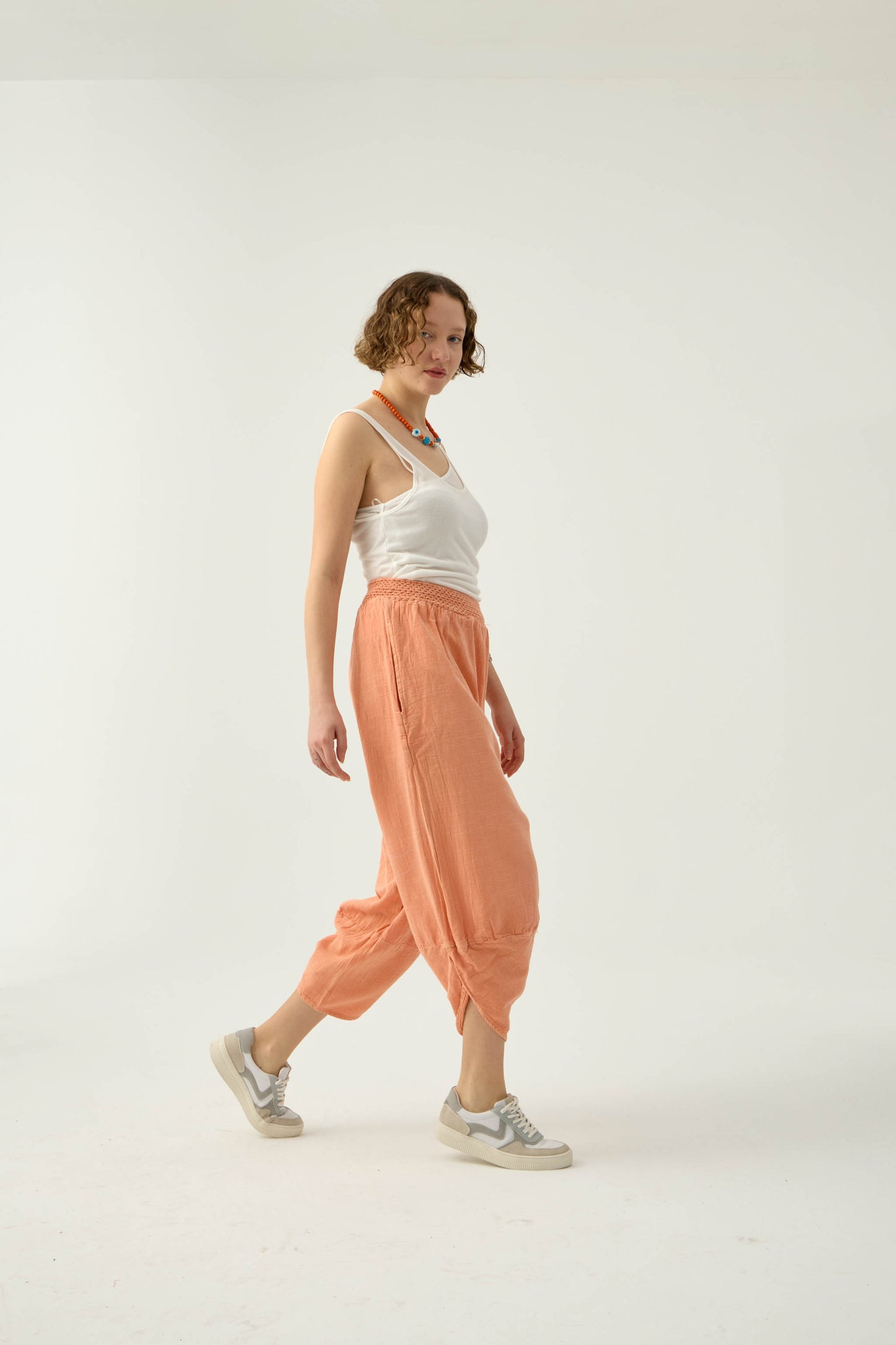 V Paça Raw Pantolon - Pembe