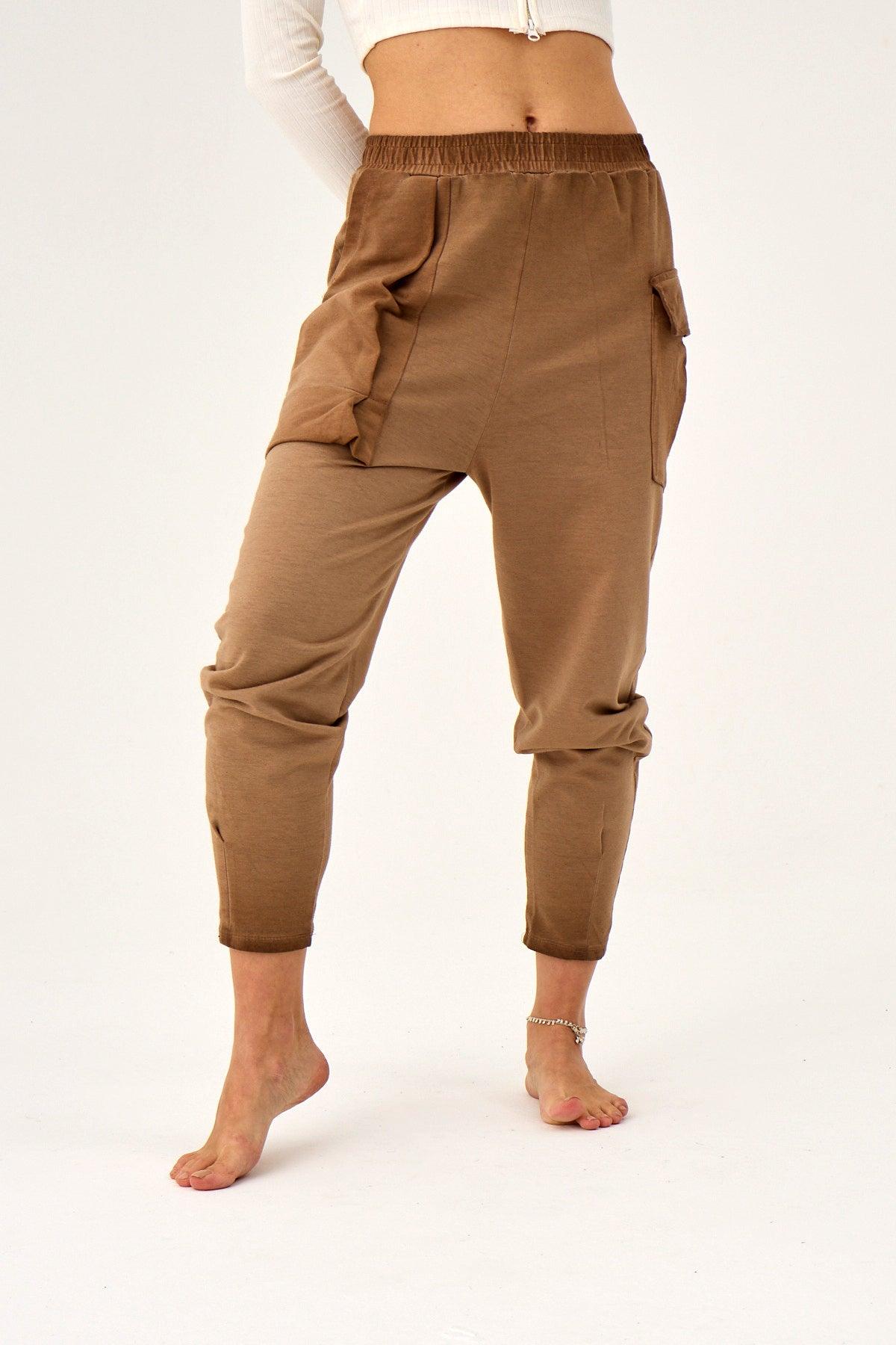 Tek Cep Kargo Pantolon - Kahve - Raven