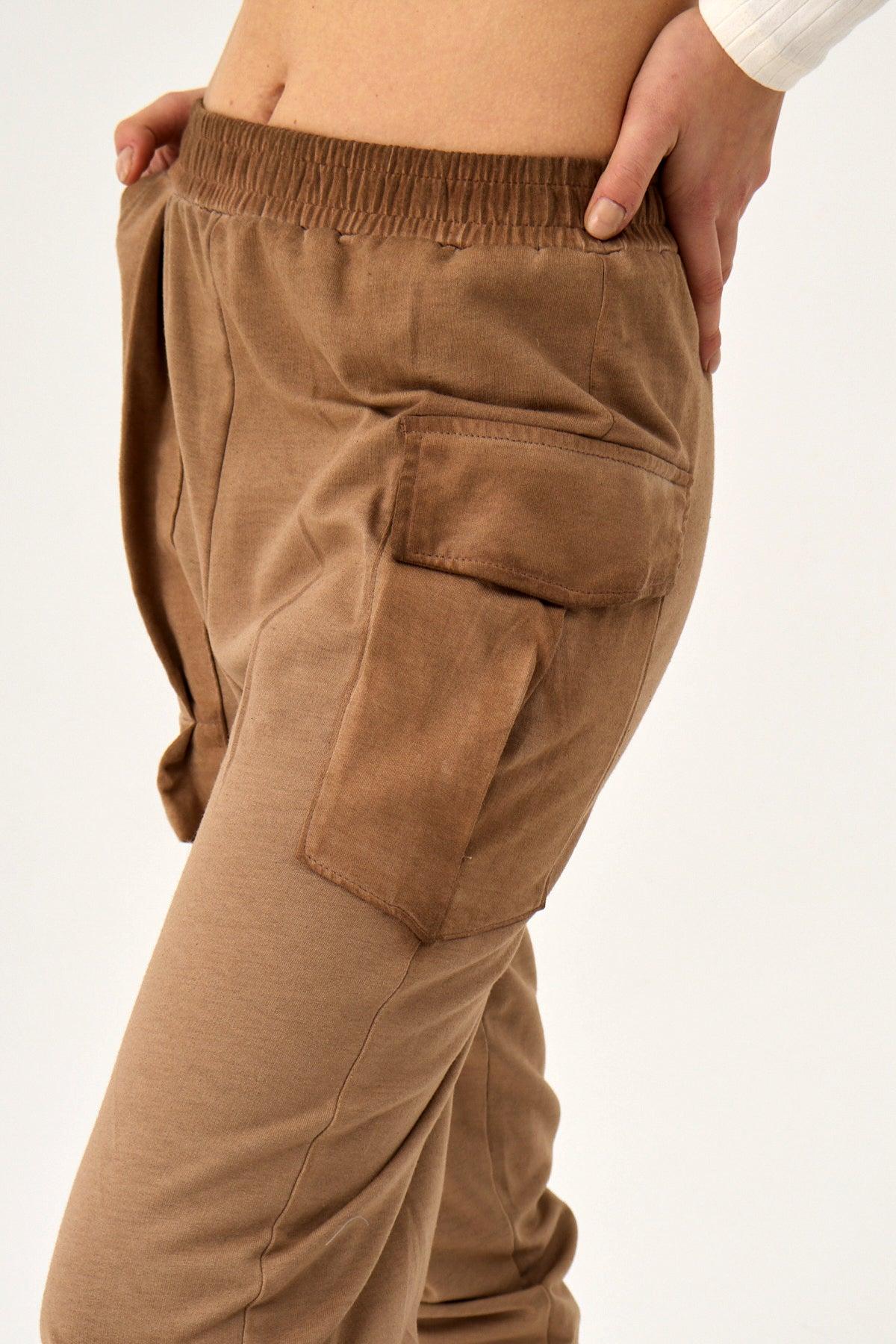 Tek Cep Kargo Pantolon - Kahve - Raven